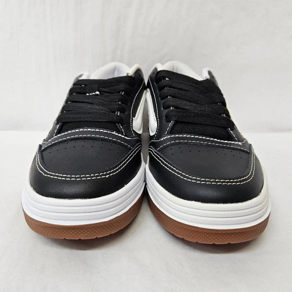 Vans Hylane Leather Sneakers VN000D269X1 Black White Gum Womens Size 7.5